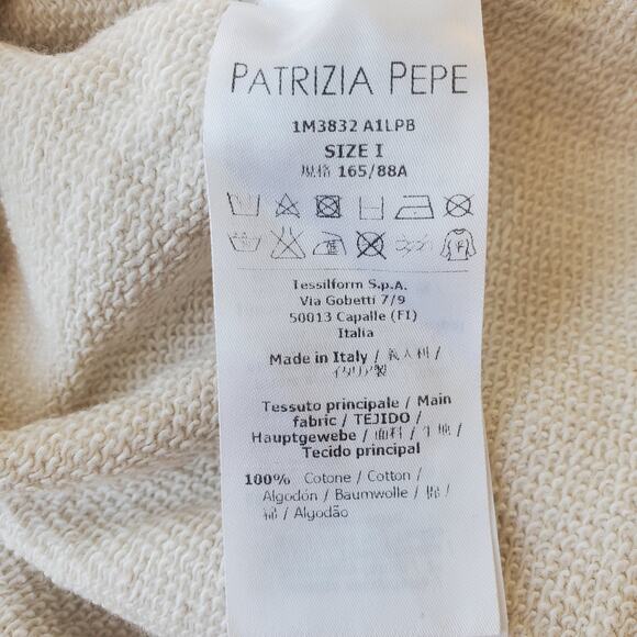 Patrizia Pepe Ripped Collar Sweatshirt Size 1 US M EUC - Picture 4 of 5